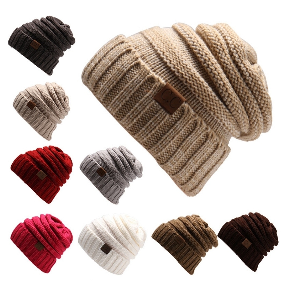C.C Light Blue Ribbed Knit Hat Beanie - Picture 6 of 10